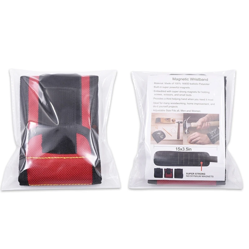 

Multifunctional Wrist Tool Organizer Magnetic Wristband with 10 Round Magnets 28GF