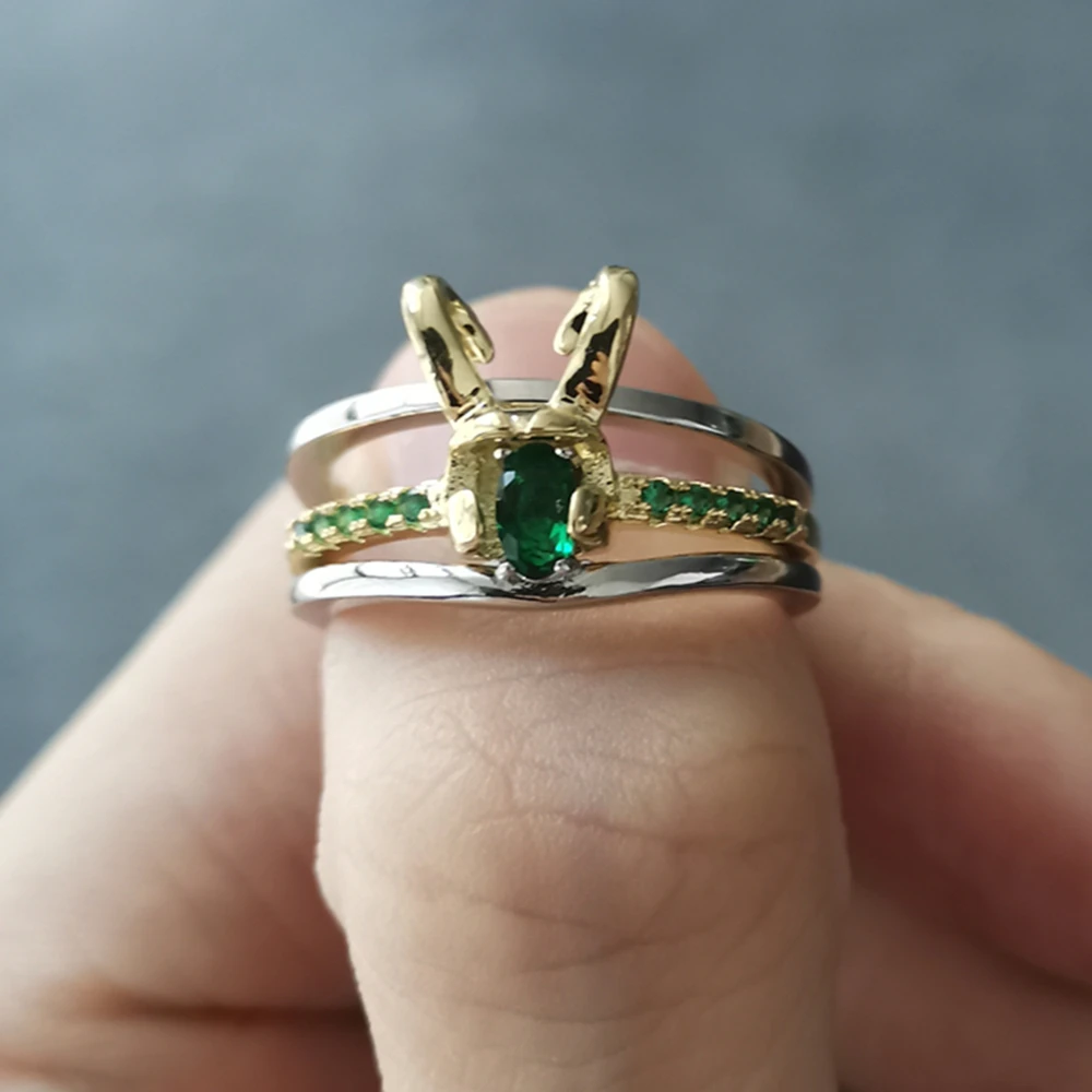 Тройное металлическое кольцо для косплея Loki с золотым покрытием | Тематическая