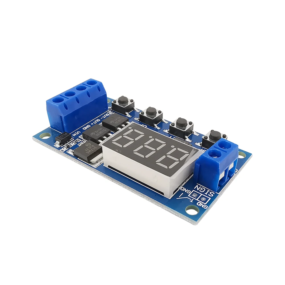 DC 12V 24V двойной МОП трубка светодиодный цифровой реле задержки времени цикл