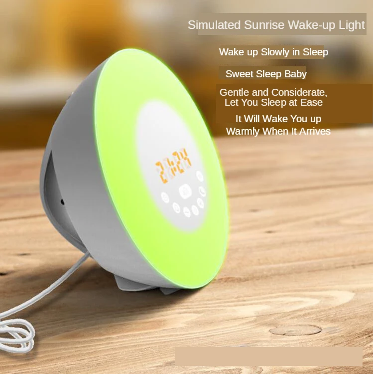 

Intelligent Natural Wake-up Light Alarm Clock Led Multifunctional Colorful Atmosphere Light Sleep Aid Light