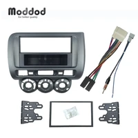 lhd one din fascia for honda jazz city manual air condition dvd cd radio stereo panel dashboard installation kit frame with iso