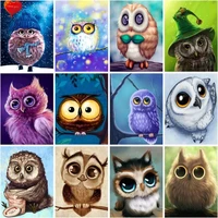 gatyztory paint by number cute owl animal diy frame handpainted canvas coloring by numbers for children gift home decoration