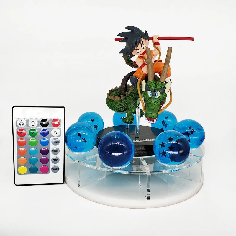 rgb lamp blue ball5 15 см Dragon Ball Shenron figulas прикроватная лампа Dragon Ball Z рисунок ночной Светильник Shenlong+ 7 шт 3,5 см шарики+ акриловая полка DBZ - Цвет: rgb lamp blue ball5