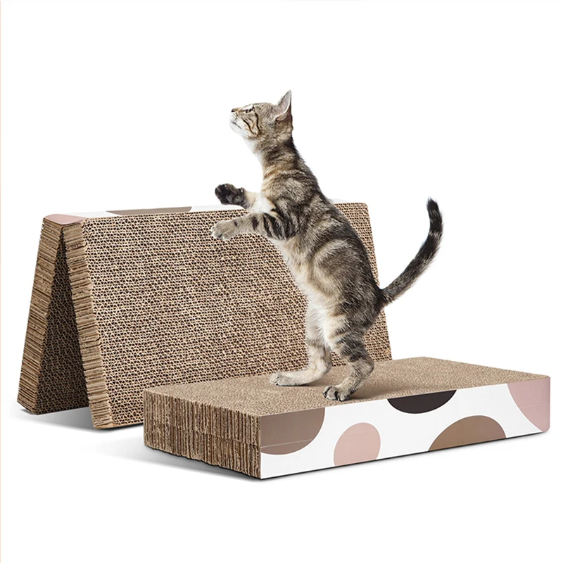 

Pink Foldable Extended Corrugated Cat Scratcher Cardboard Refill Cat Scratch Pad Recyclable Rectangle Scratcher Training Toy
