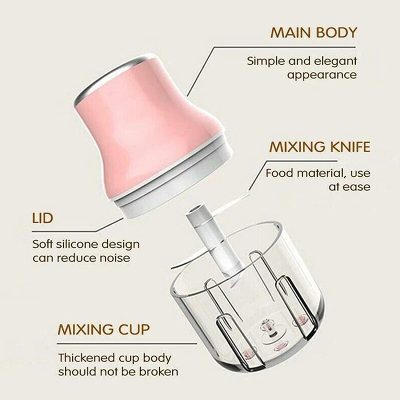 

Electric Garlic Food Meat Chopper,Fruit Ginger Vegetable Machine 100ML