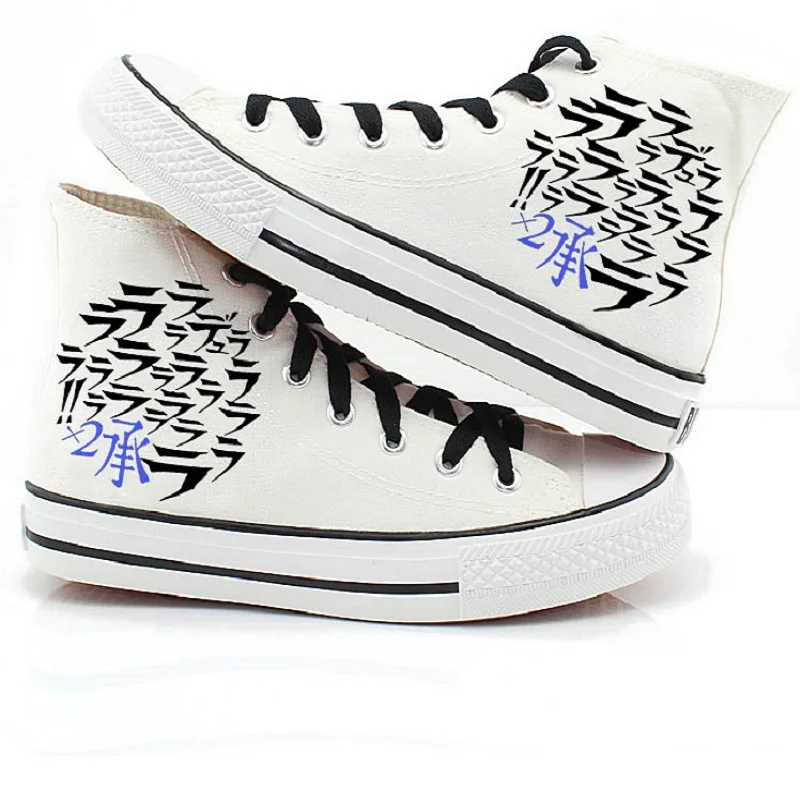 

DuRaRaRa White Casual Canvas Shoes Plimsolls Orihara Izaya Celty Sturluson Flat Duck Shoe Sneakers