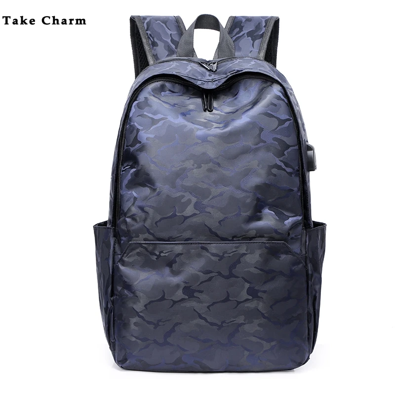 Камуфляжная повседневная мужская дорожная сумка с usb-разъемом и фиксированными