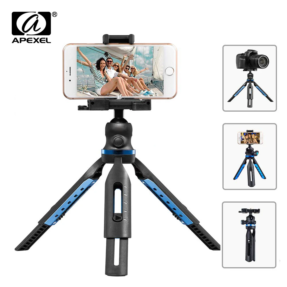 Выдвижной мини-штатив APEXEL для DSLR камеры 2 в 1 держатель телефона штатив iPhone Xs Max X