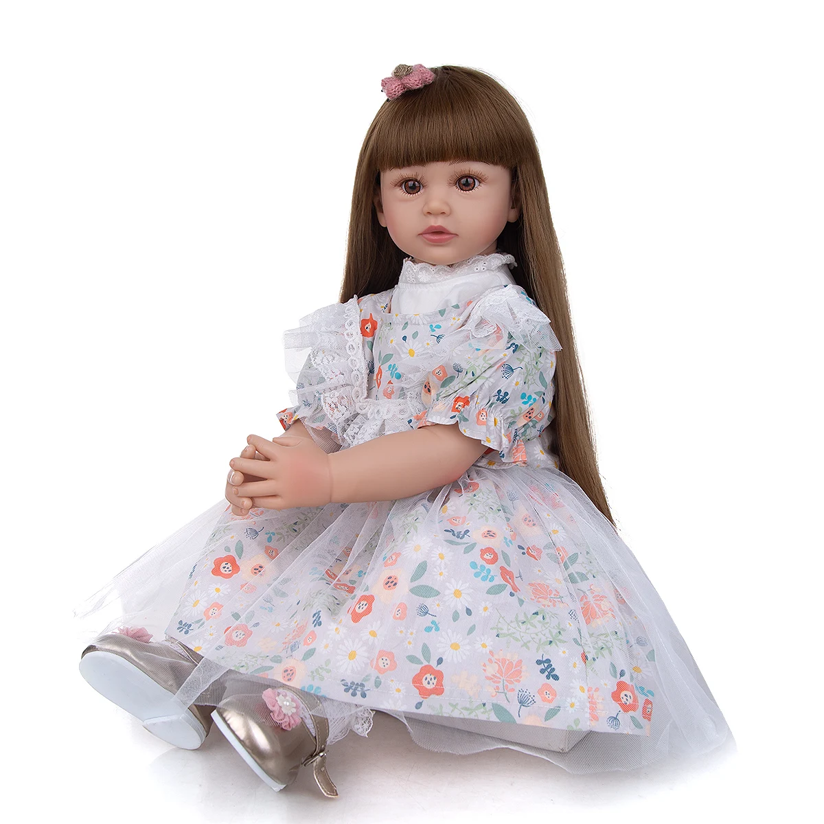 

KEIUMI Long Hair Princess Reborn Baby Doll 60 cm Cloth Body Stuffed Baby Alive Doll Cute Boneca Bebe Reborn Toys For Girls