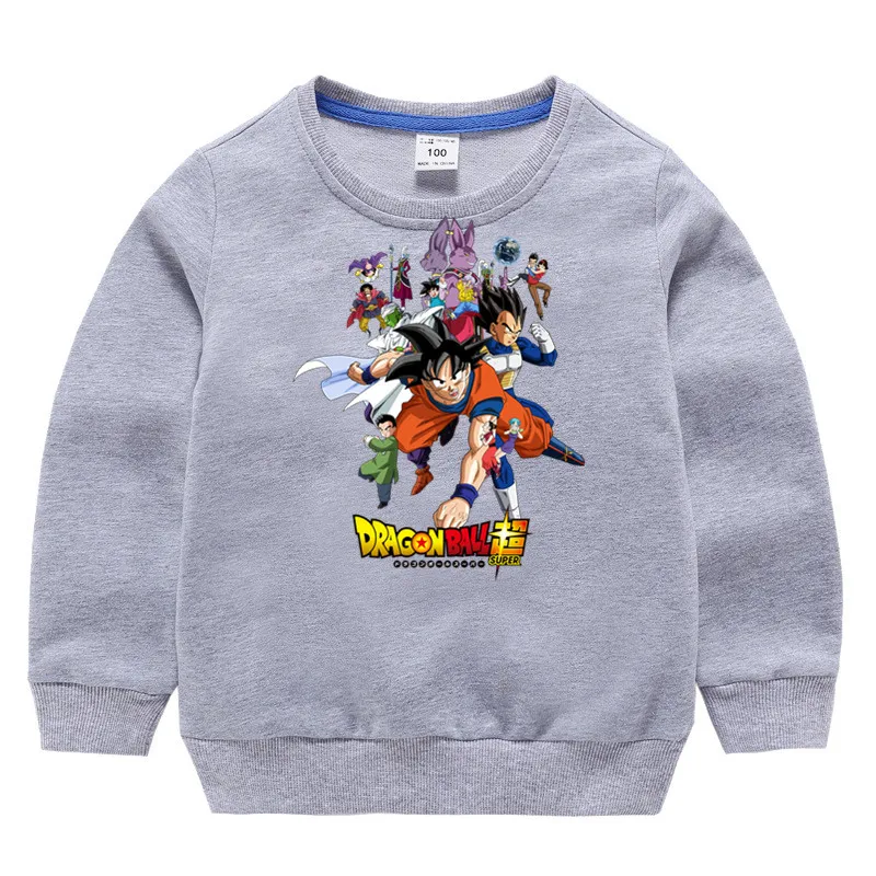 Детские хлопковые толстовки с капюшоном с принтом «Dragon Ball Z super son goku», хлопковый пуловер для девочек, топы для маленьких мальчиков, осенняя одежда