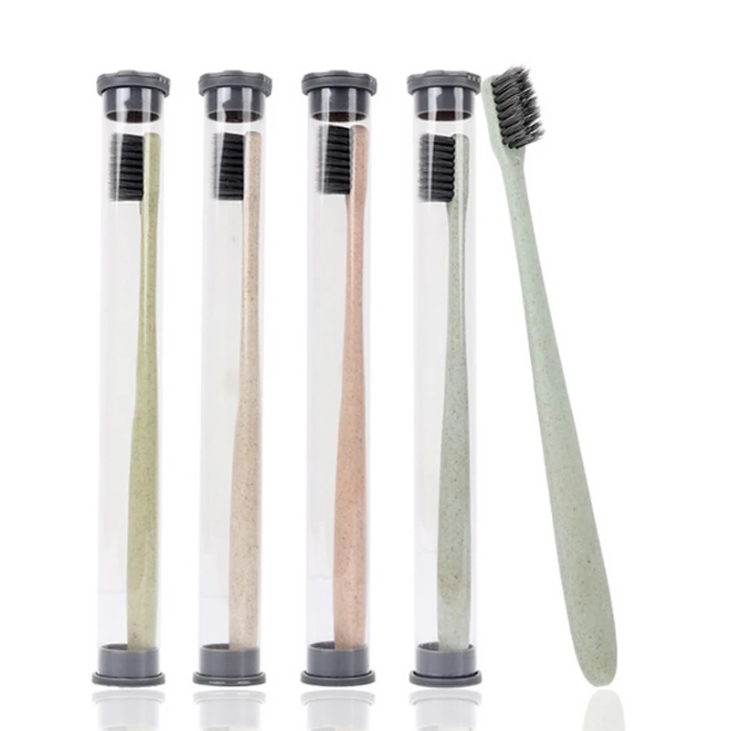 1 шт. Творческий мягкий Зубная щётка Портативный Пшеничная солома для чистки