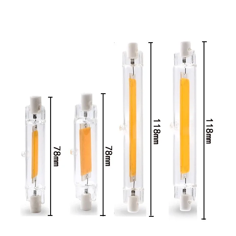 R7S Светодиодная лампа 78 мм 118 керамическая стеклянная трубка ампула замена