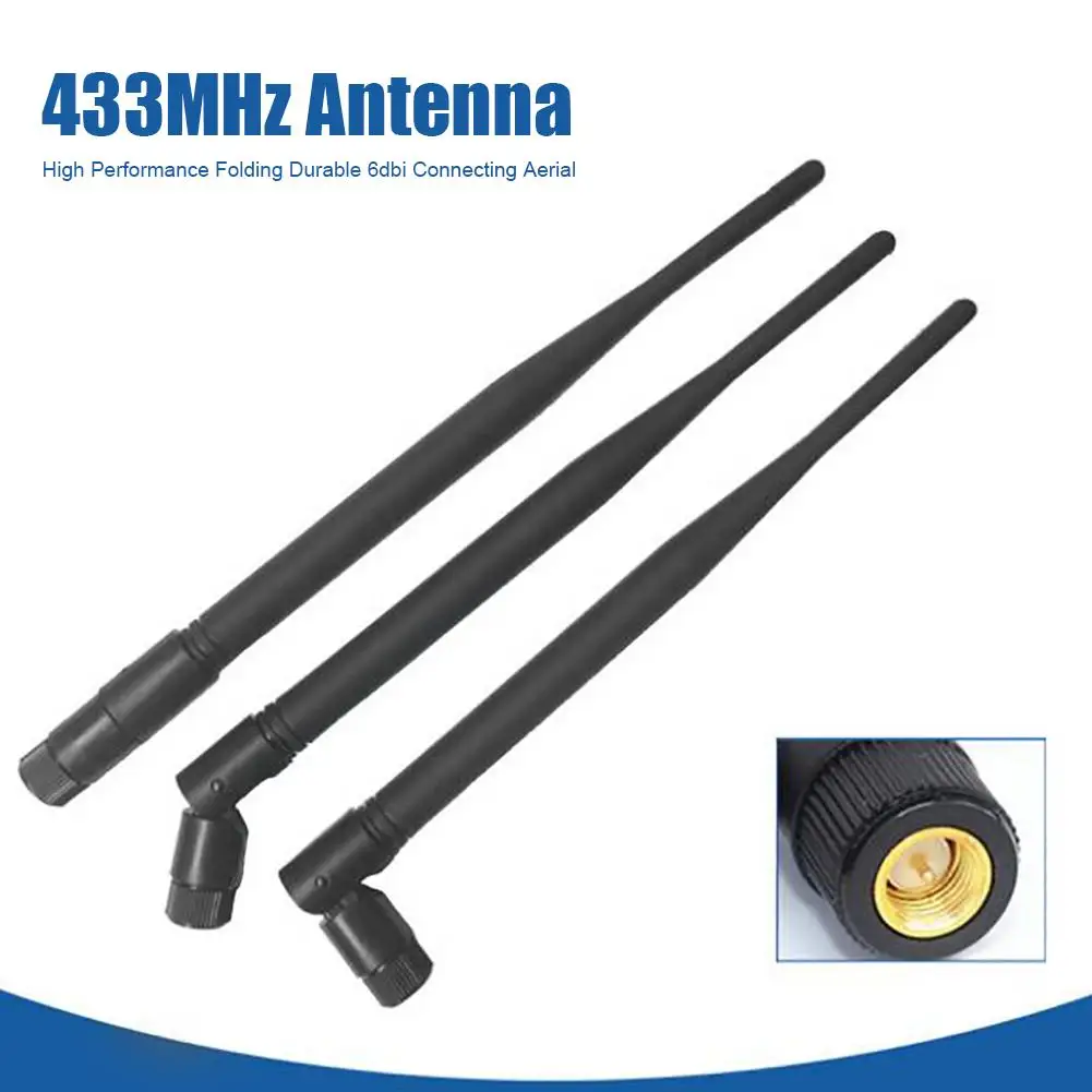 

High Gain WiFi Wireless Networking Antenna 433MHz Folding Durable 6dbi Connecting Aerial SMA Male WLAN Router Antenna Booster