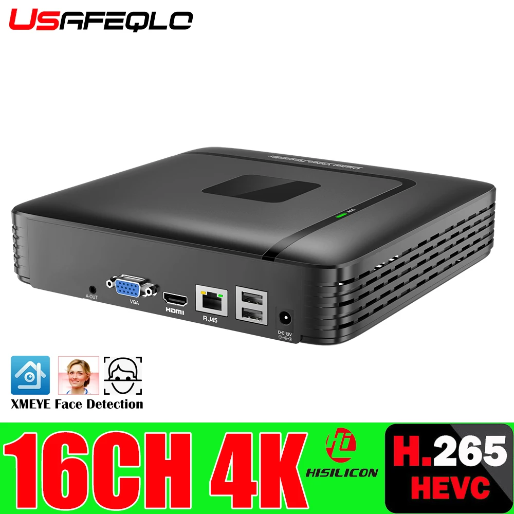Видеорегистратор Hisilicon 3516E H.265 + Mini NVR Full HD Real P2P 16CH 4K с датчиком движения ONVIF для IP