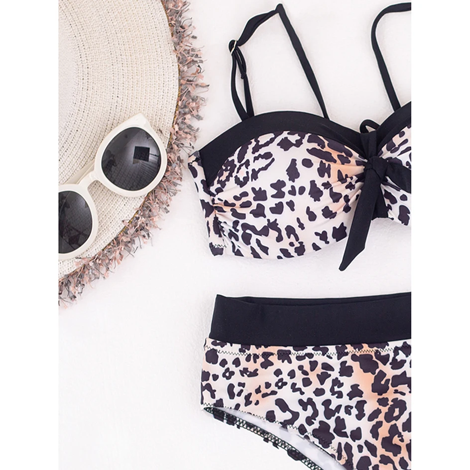 

Sexy Leopard High Waist Bikinis 2021 Women Swimsuit Push Up Swimwear Female Bikini Set Swimming for Bathing Suit Woman Swimsuits