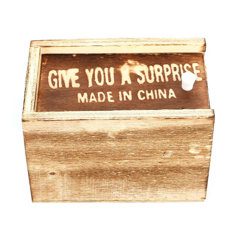 Wooden Blind Box Prank Spider Scare In Case Trick Play Joke Gag Toys Random Animal Halloween April Fools ' Day Surprise | Игрушки и