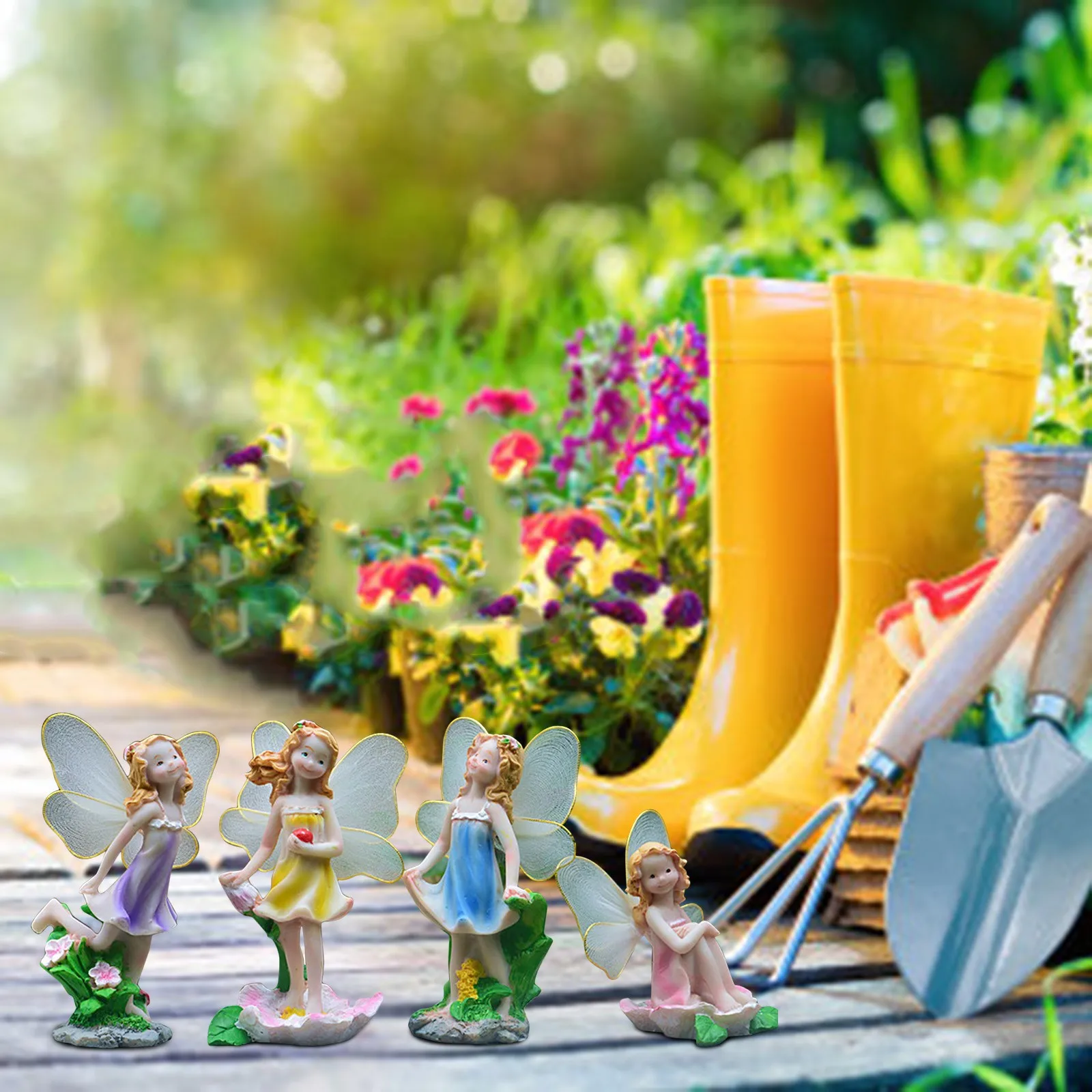 4 шт. Фея угол своими руками и вязанные крючком пейзаж цветок творческий изделия