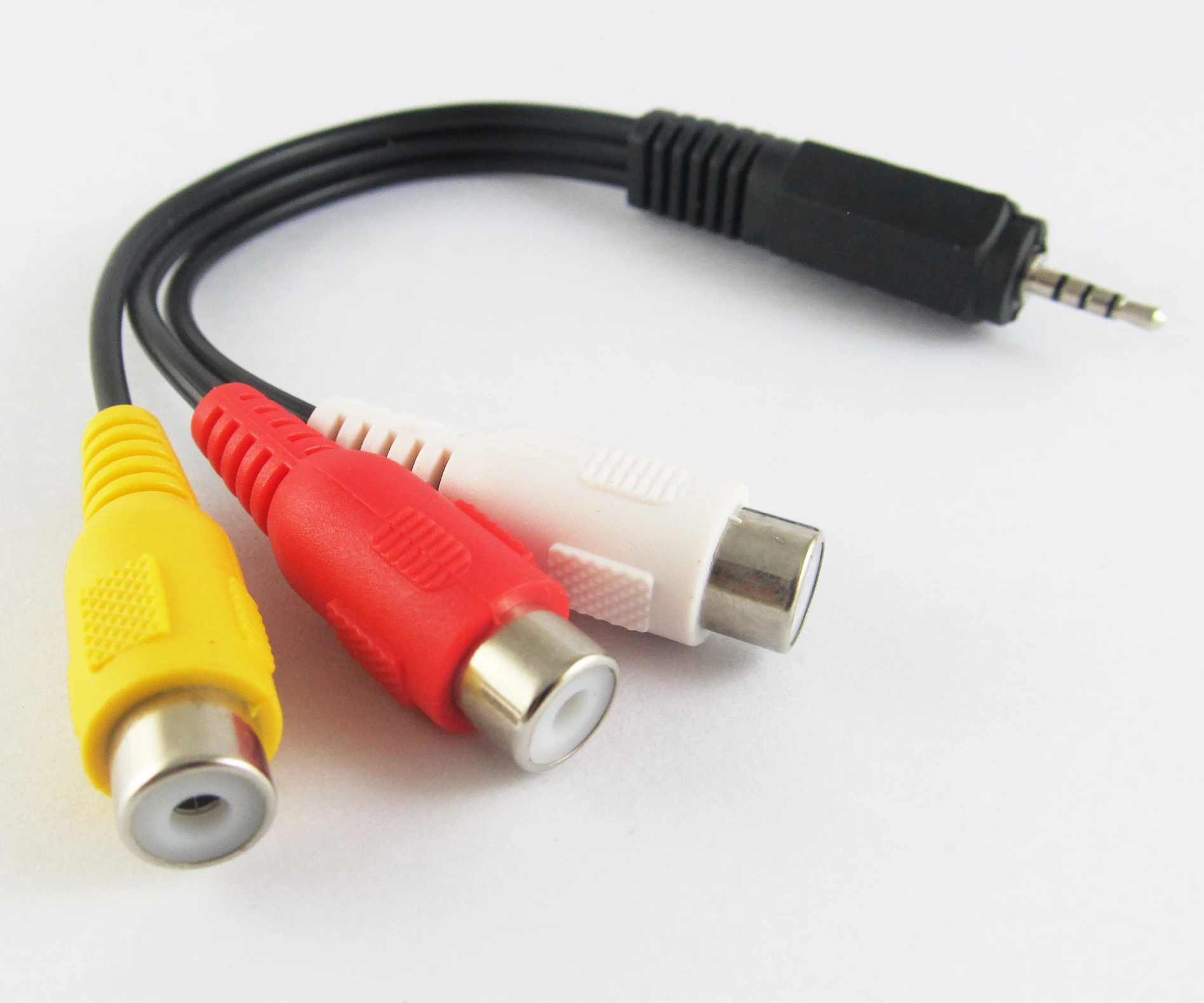 

1pc Audio Video Joint Adapter Cable 2.5mm Male Plug to 3 RCA Jack Female 15cm Item No.: 40056