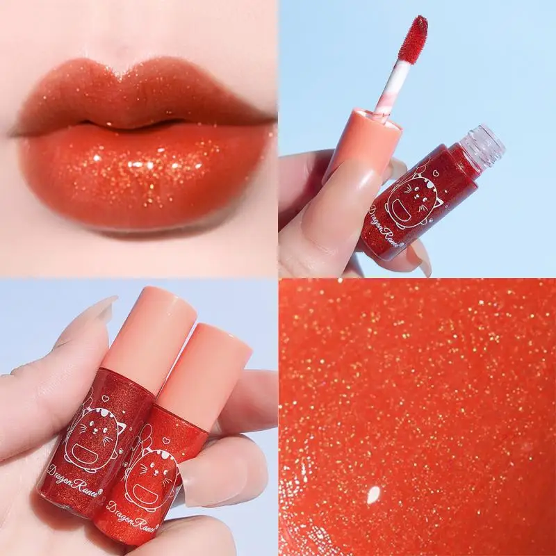 

10colors Mirror Lip Glaze Waterproof Moisturizing Long Lasting Lip Gloss Glitter Dyed Liquid Lipstick Sexy Red Lips Makeup