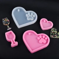 silicone casting epoxy mold for diy resin pendant hollow cat paw keychain jewelry tools uv epoxy handmade craft making mould