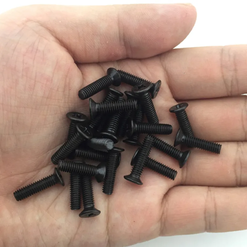 500 шт. Черная машина с потайным крестом маленький винт M2 micro плоской головкой M2.5