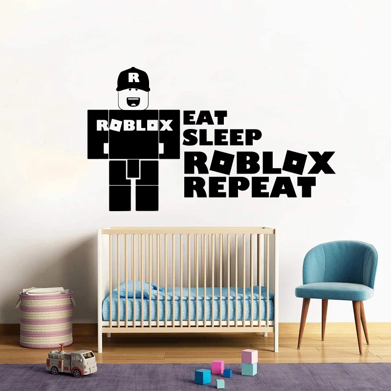 

Eat Sleep Roblox Repeat Game Wall Sticker Kids Room Playroom Robot Video Gaming Zone Xbox Ps Wall Decal Bedroom Vinyl Decor