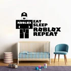 Eat Sleep Roblox Repeat настенный игровой стикер Детская комната игровая комната робот видео игровая зона Xbox Ps Наклейка на стену спальня виниловый Декор