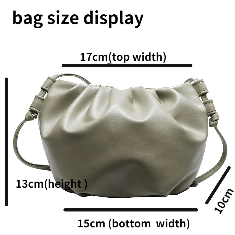 

Woman crossbody bag Female candy color shopping bag Lady PU zipper Cloud clutch bag