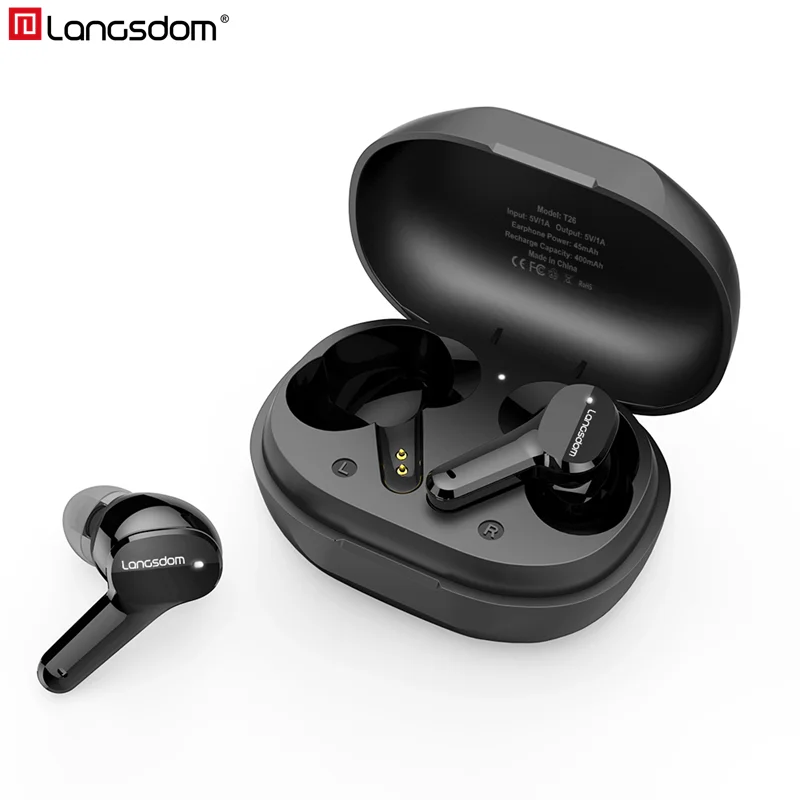 Новые Bluetooth наушники Langsdom T26 с микрофоном CVC8.0 шумоподавление настоящие