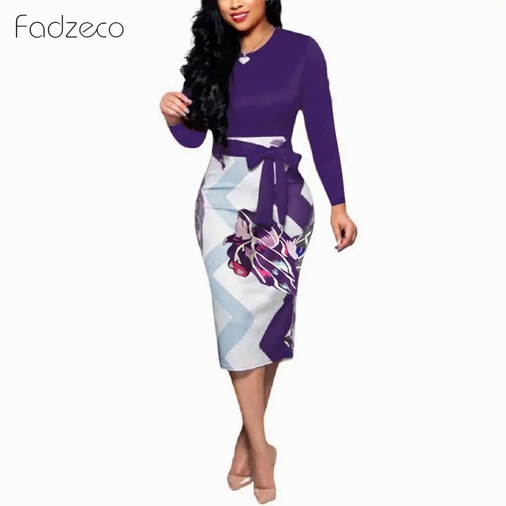 Fadzeco 2019 Новое Осеннее сексуальное модное Стильное Африканское женское платье с