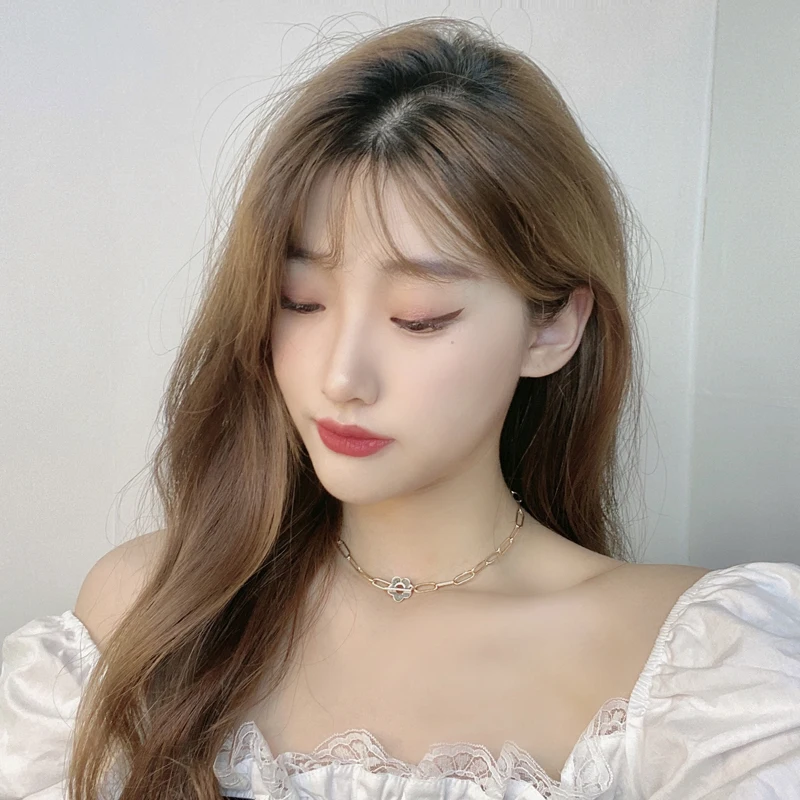 Женское Ожерелье из металлических цветов модное Золотое ожерелье с