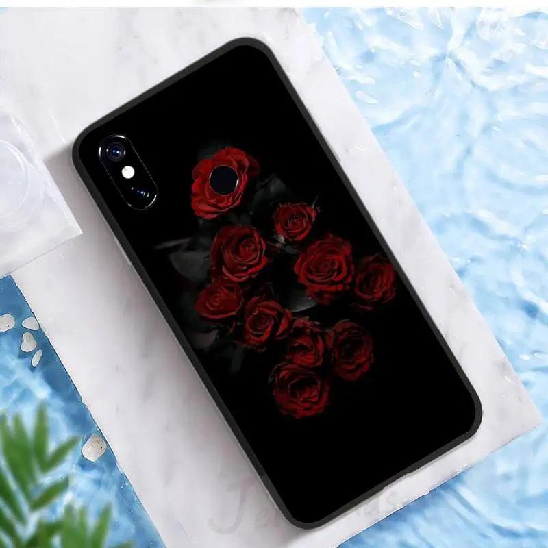 

Rose art Red white pink flower Phone Case For Xiaomi Redmi note 7 8 9 t k30 max3 9 s 10 pro lite