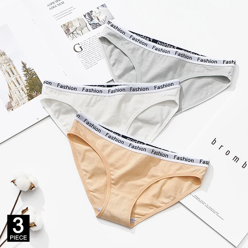 Хлопковые трусики женские сексуальные модные спортивные мягкие трусы 3 шт. для