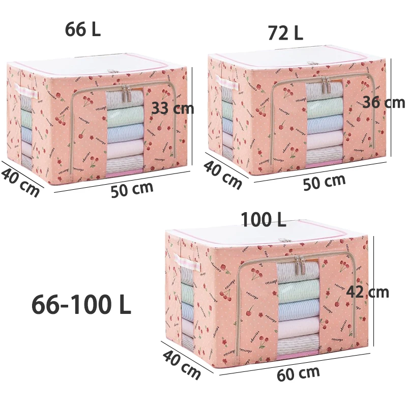 

Foldable Storage Box Oxford Quilt Clothes Organizer Large Capacity Non-woven Wardrobe Finishing Storage Case Toys Storage Box