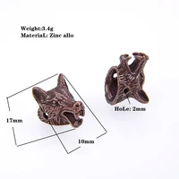wholesale vintage arrival animal style bracelet accessories wolf head beads for jewelry making diy components
