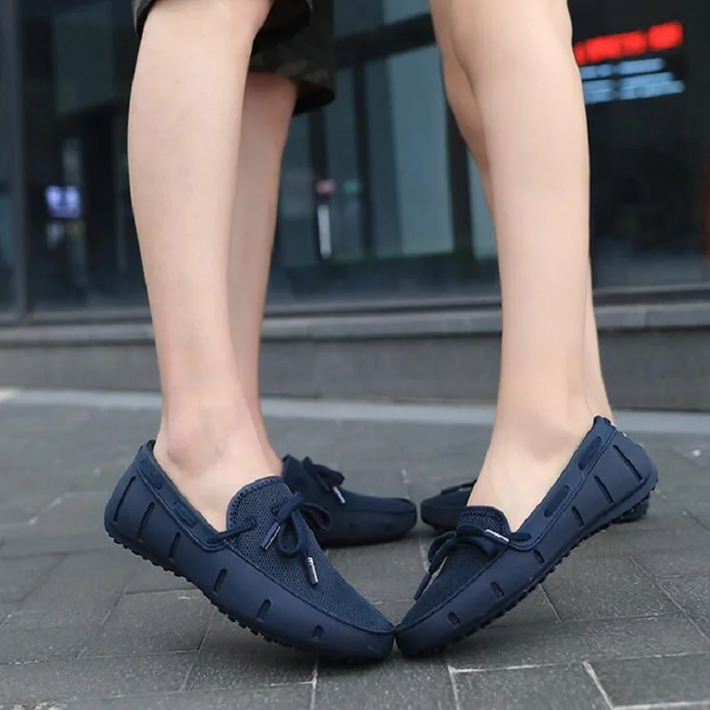New Durable Man Lace Loafers Swims Casual Beach Breathable Driving Shoes For Men Penny Mesh Comfortable | Обувь