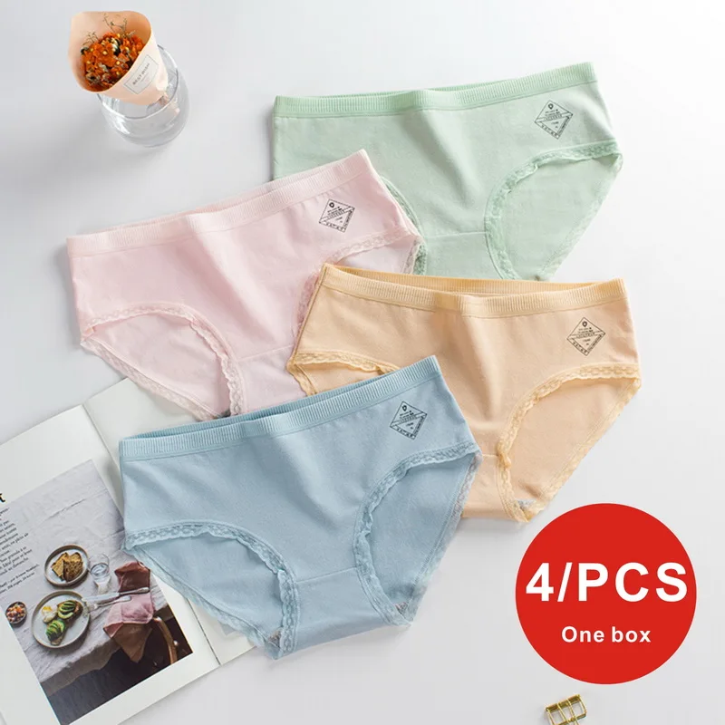4 шт./нижнее белье для женщин и девочек трусики размера плюс сексуальное женское