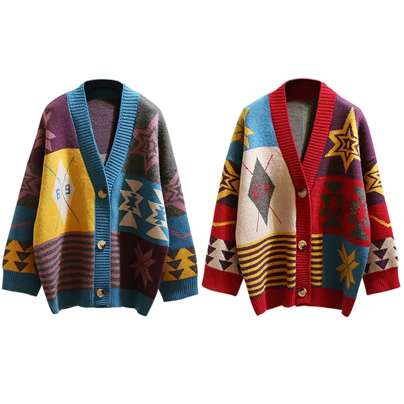 

Кардиган женский вязаный, Осень-зима, с V-образным вырезом