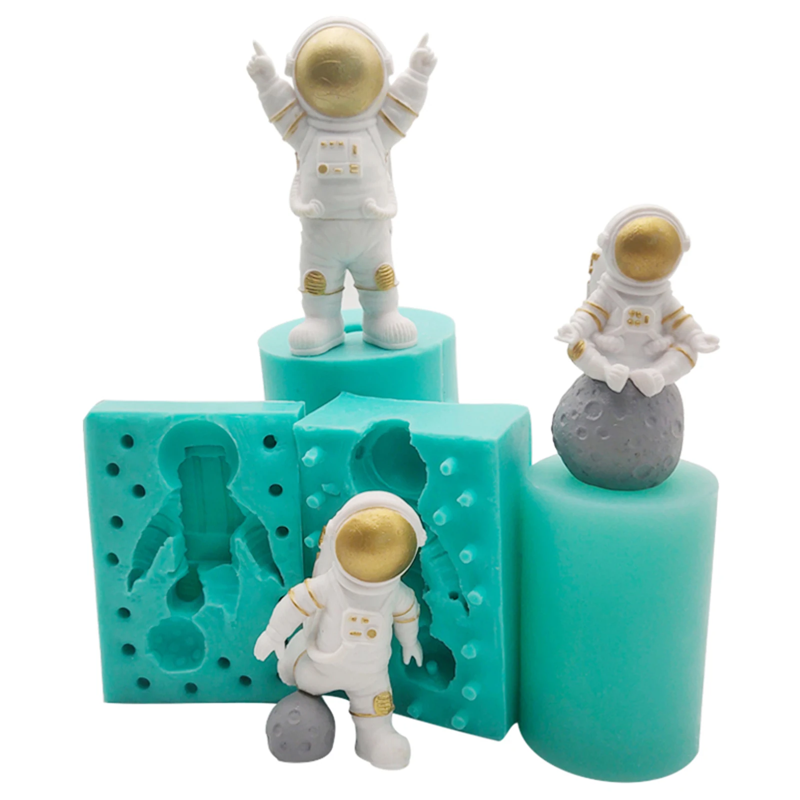 

3D Cartoon Astronaut Silicone Mold Resin Ornament Handicraft Plaster Moulds For Soap Making Polymer Clays Form Baking Kitchen