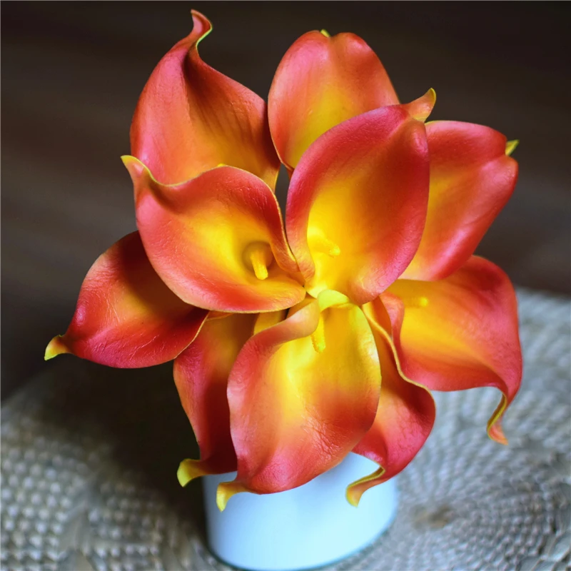 

Real Touch PU Calla lily Artificial Flower Hand Feel Flores Artificiais Wedding Decoration Home Party decor fleurs real touch
