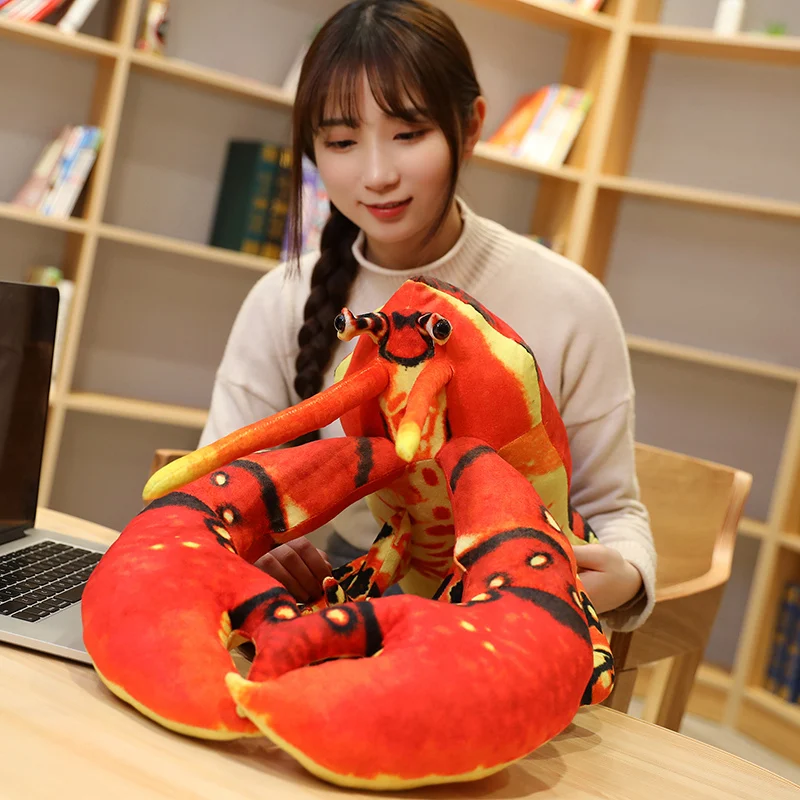 

Nice New Giant Simulation Lobster Plush Toy Stuffed Sea Animal Fish Lobster Doll Funny Sleeping Pillow Cushion Children Gift
