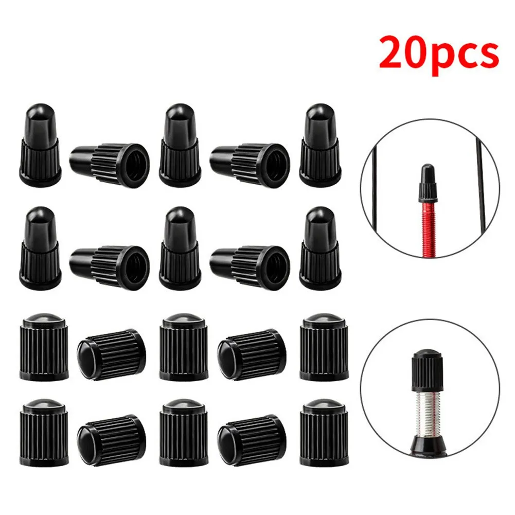 

20 Pcs MTB Road Race Bike Bicycle Gas Nozzle Covers Aluminium Valve Stem Dust Cover Tire Nozzle Lock Accessories