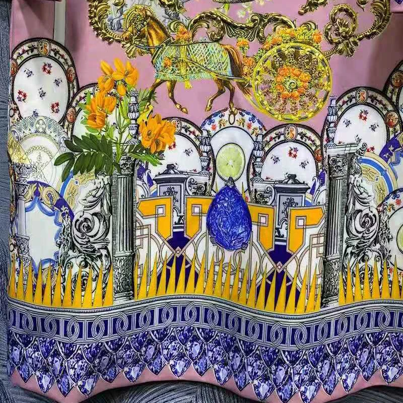 

SEQINYY Vintage Pink Dress Summer Spring New Fashion Design Women Runway High Quality Beading Crystal Loose Straight Mini