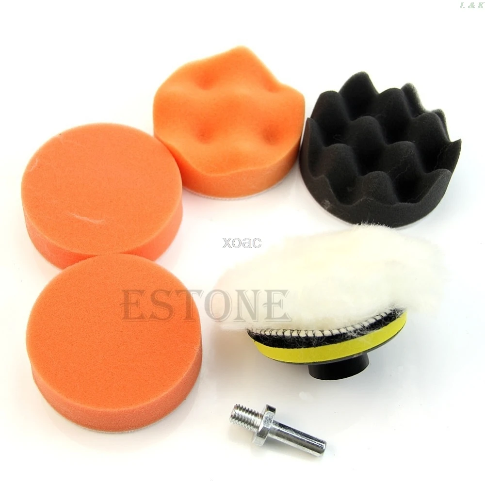 

7 Pcs 3 inch Buffing Pad Auto Car Polishing Wheel Kit Buffer + M14 Drill Adapter M04 dropship