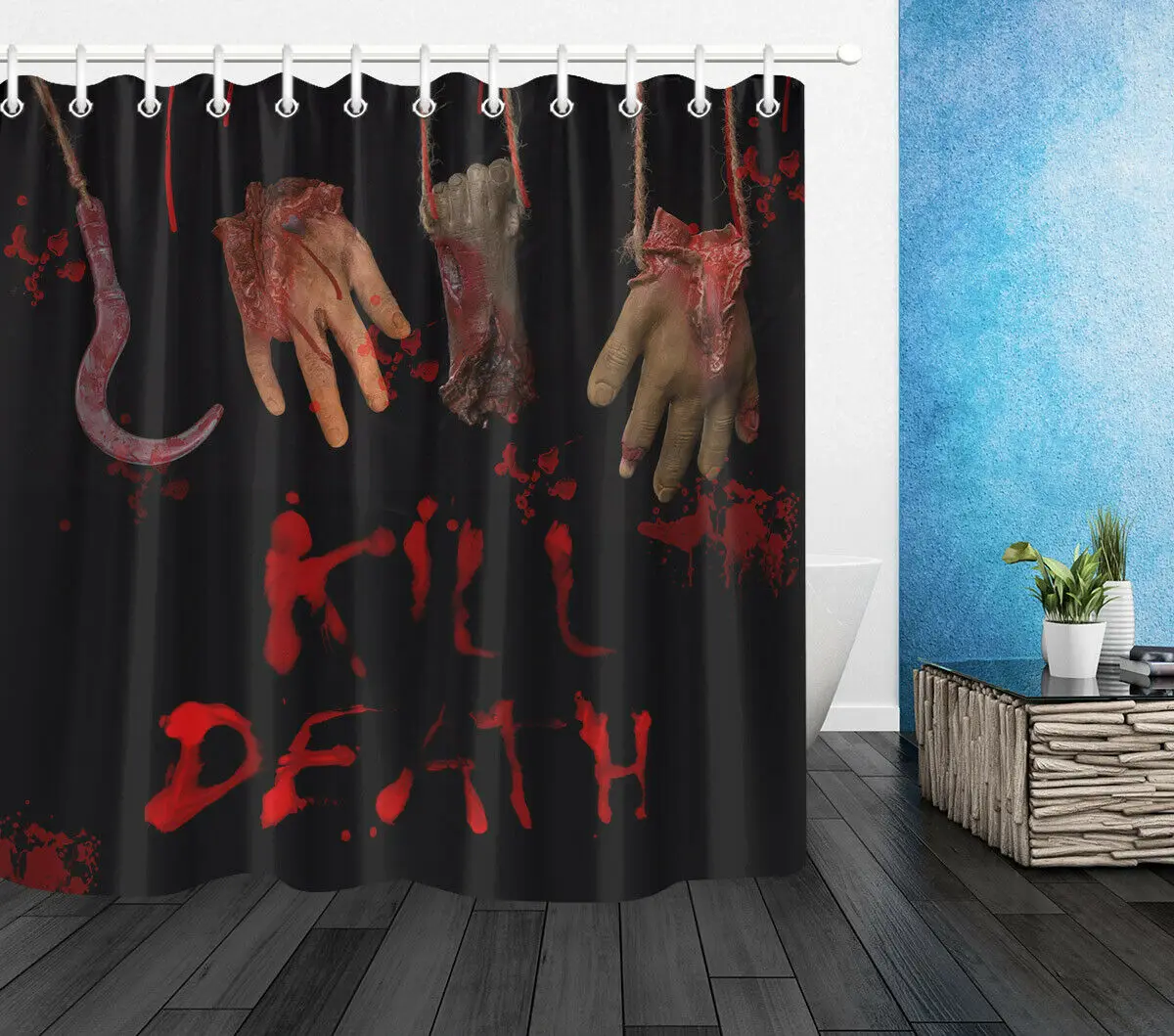 

Halloween Terror Slaughterhouse Bathroom Fabric Shower Curtain Set