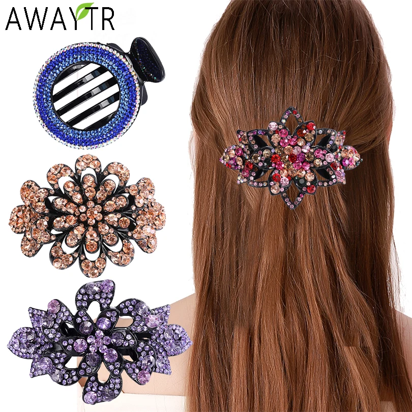 AWAYTR модные акриловые заколки красочные хрустальные шпильки для волос Изысканная