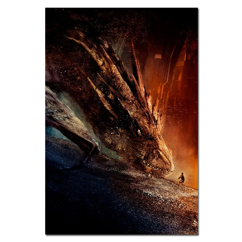 Постер Hobbit часть 2 фильм Desolation of Smaug печатает 16x2" 24x36" Домашняя комната кафе бар Декор Дракон настенный Шелковый Искусство