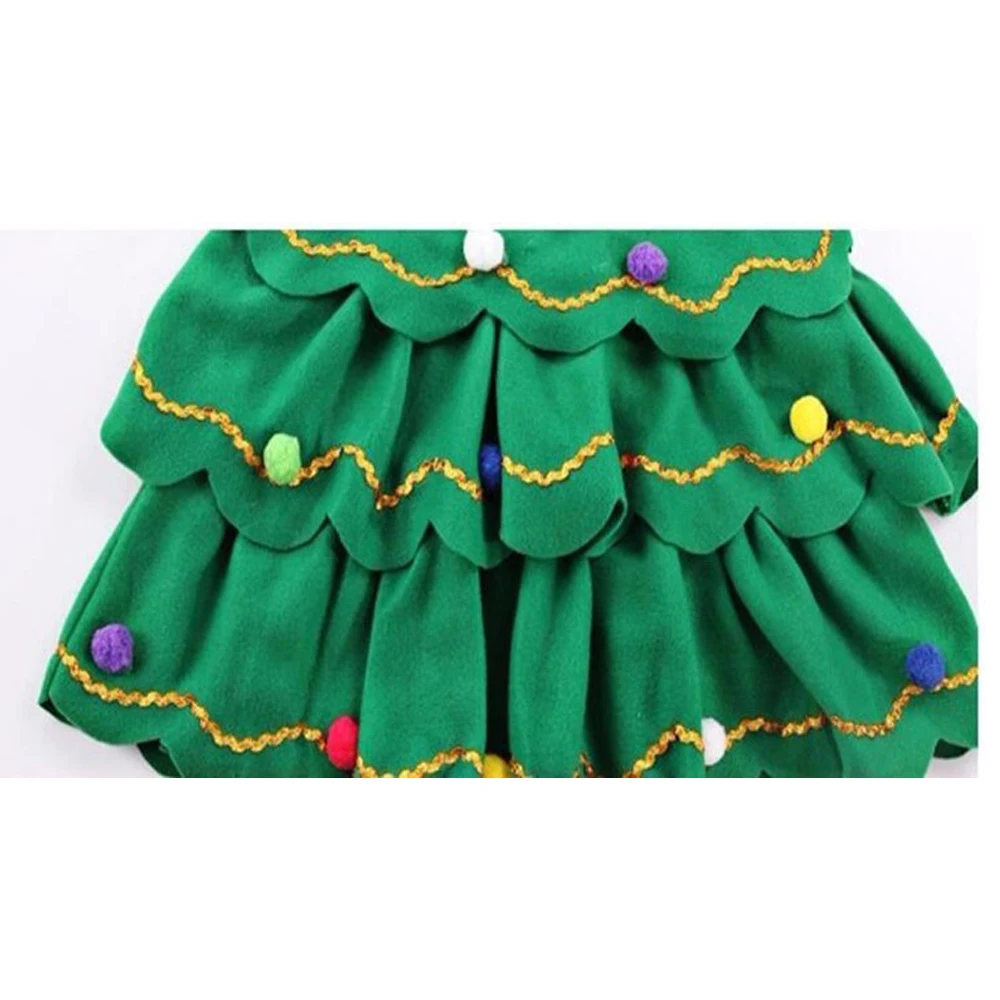Детский костюм на Хеллоуин с рождественской елкой для маленьких девочек Платье