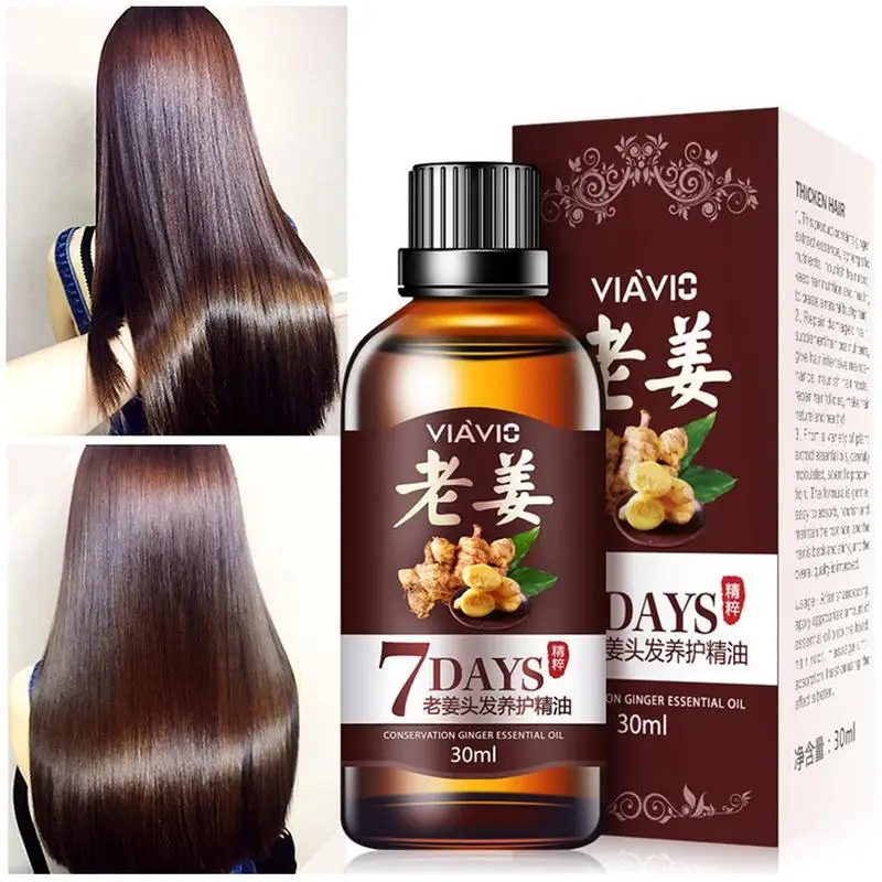 

7 Days Ginger Hair Oil Hairs Essential Oils Hair Growth Serum Effective Hair Loss Treatment Regrowth Ginger Serum