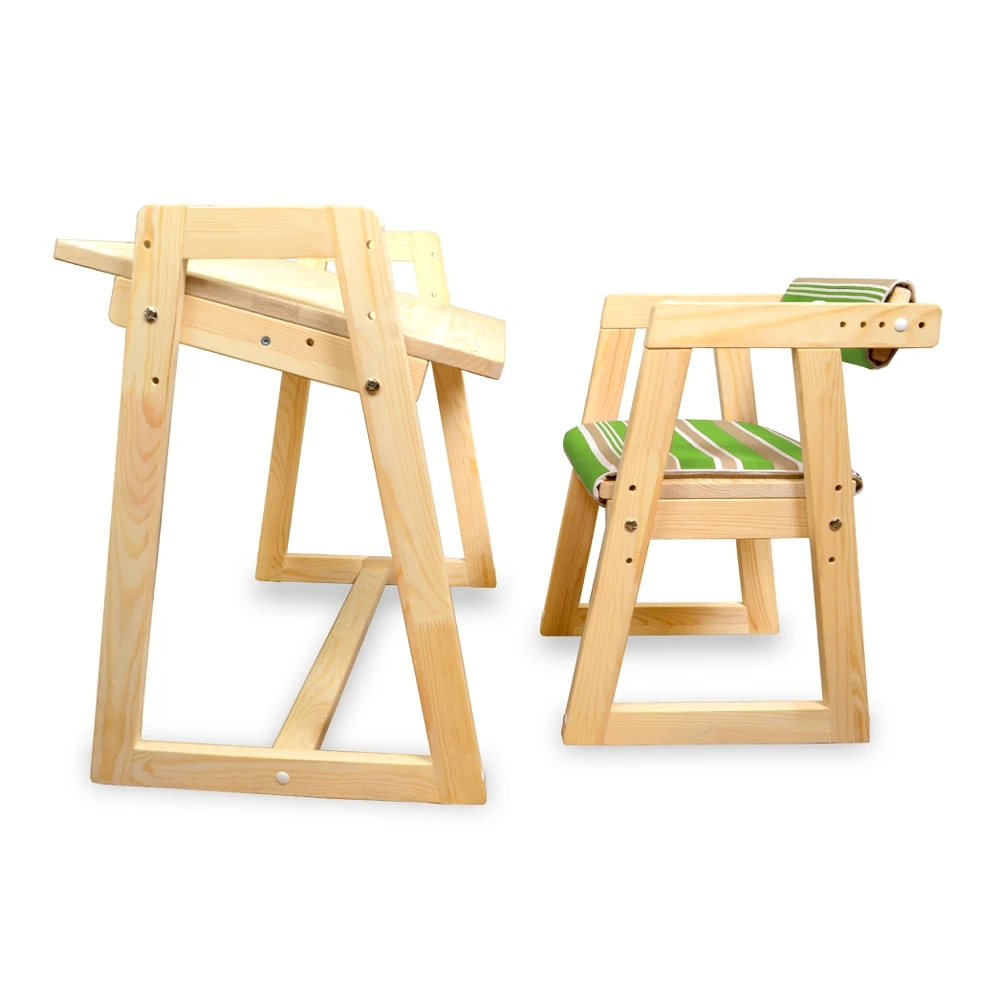 Set children's table and chair I myself am Leo pine School children tables study home furniture desktop for kids | Мебель